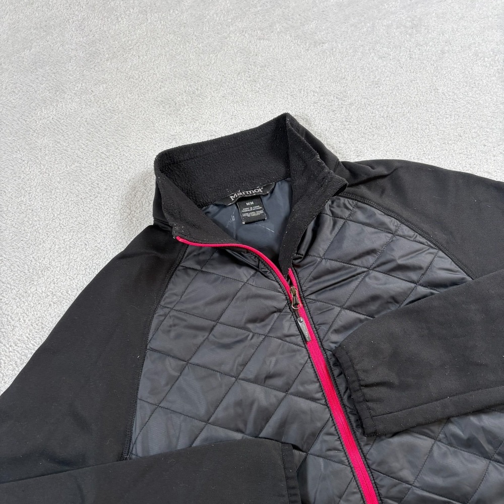 Marmot Breast Cancer Awareness Puffer Jacket Women Medium Black Full Zip Quilted